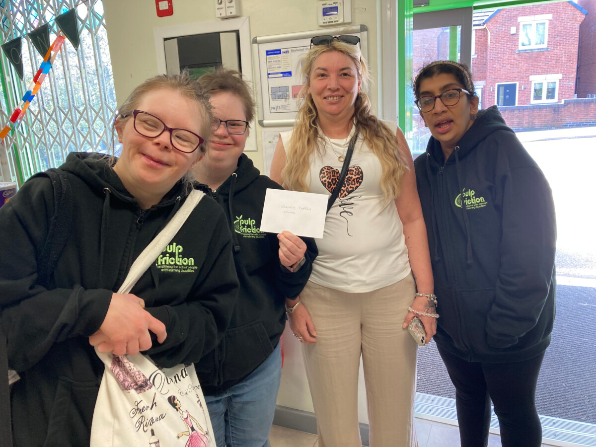 Members with donated cheque